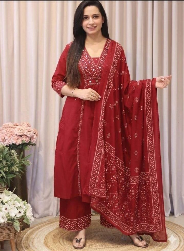 Bandhani Mirror Suit Set